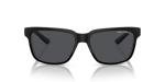 Armani Exchange Unisex Sunglasses Matte & Shiny Black Frame, Grey Lenses, 56MM