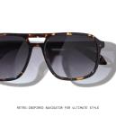 Quay - Sunglasses for Men & Women, Polarized Aviator Lenses with UV Protection (On The Fly, Tortoise)