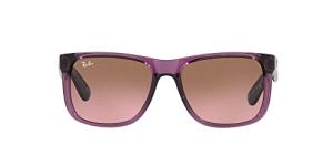 Ray-Ban RB4165 Justin Sunglasses, Transparent Violet/Pink Gradient Brown, 51 mm