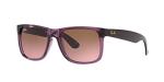 Ray-Ban RB4165 Justin Sunglasses, Transparent Violet/Pink Gradient Brown, 51 mm