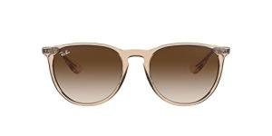 Ray-Ban Unisex RB4171 Erika Round Sunglasses, Transparent Light Brown/Brown Gradient Dark Brown, 54 mm