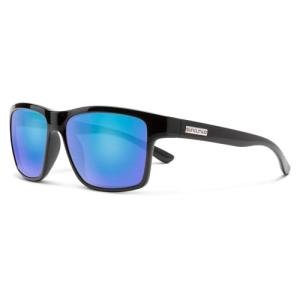 Suncloud A-Team Polarized Sunglasses,Black/Polarized Blue Mirror,One Size