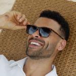 DUCO Sunglasses Men Polarized UV400 Protection Mens Sun Glasses Fashion Trendy Retro Square Lenses Shades Acetate Frame1235 (Tortoise Frame/Asymptotic Blue Lens)