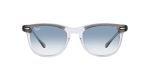 Ray-Ban Rb2398f Low Bridge Fit Square Sunglasses, Grey on Transparent/Clear Gradient Blue, 53 mm