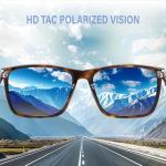 DUCO Sunglasses Men Polarized UV400 Protection Mens Sun Glasses Fashion Trendy Retro Square Lenses Shades Acetate Frame1235 (Tortoise Frame/Asymptotic Blue Lens)