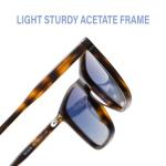 DUCO Sunglasses Men Polarized UV400 Protection Mens Sun Glasses Fashion Trendy Retro Square Lenses Shades Acetate Frame1235 (Tortoise Frame/Asymptotic Blue Lens)