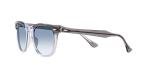 Ray-Ban Rb2398f Low Bridge Fit Square Sunglasses, Grey on Transparent/Clear Gradient Blue, 53 mm