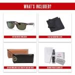 Ray-Ban RB2132 902L 55MM NEW WAYFARER Square Sunglasses For Men For Women +BUNDLE with ACCESSORY EYEWEAR KIT(Tortoise/Crystal Lens G-15 Green)+
