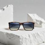 DUCO Sunglasses Men Polarized UV400 Protection Mens Sun Glasses Fashion Trendy Retro Square Lenses Shades Acetate Frame1235 (Tortoise Frame/Asymptotic Blue Lens)