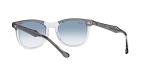Ray-Ban Rb2398f Low Bridge Fit Square Sunglasses, Grey on Transparent/Clear Gradient Blue, 53 mm