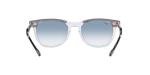 Ray-Ban Rb2398f Low Bridge Fit Square Sunglasses, Grey on Transparent/Clear Gradient Blue, 53 mm