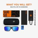 suoso Sports Polarized Sunglasses for Men: Women UV400 Protection Wrap Around Sun Glasses for Fishing Golf Running Driving