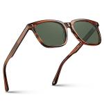 CARFIA Acetate Polarized Sunglasses for Men Womens UV400 Protection Classic Retro Square Shades Driving Glasses