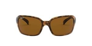 Ray-Ban Womens RB4068 Square Sunglasses, Havana/Polarized B-15 Brown, 60 mm