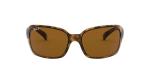 Ray-Ban Womens RB4068 Square Sunglasses, Havana/Polarized B-15 Brown, 60 mm