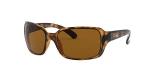 Ray-Ban Womens RB4068 Square Sunglasses, Havana/Polarized B-15 Brown, 60 mm