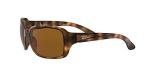 Ray-Ban Womens RB4068 Square Sunglasses, Havana/Polarized B-15 Brown, 60 mm