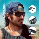 TOREGE Polarized Sports Sunglasses for Men and Women Cycling Running Golf Fishing Sunglasses TR26 (Transparent Grey & Grey Lens)