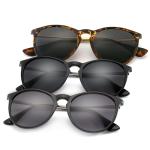 SUNGAIT 3 pack Premium Vintage Round Sunglasses for Women Men Classic Retro Trendy Style SGT567SHQH-SHSHPG-HPQH-6