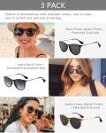 SUNGAIT 3 pack Premium Vintage Round Sunglasses for Women Men Classic Retro Trendy Style SGT567SHQH-SHSHPG-HPQH-6
