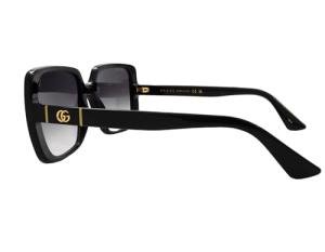 Gucci Casual Round Sunglasses, Black-Black-Grey, 56