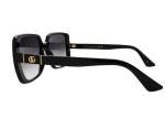 Gucci Casual Round Sunglasses, Black-Black-Grey, 56
