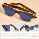 CARFIA Retro Polarized Sunglasses For Men UV400 Protection Square Arrow Rivet Trendy Classic Thick Shades