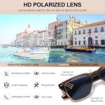 CARFIA Retro Polarized Sunglasses For Men UV400 Protection Square Arrow Rivet Trendy Classic Thick Shades