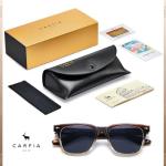 CARFIA Retro Polarized Sunglasses For Men UV400 Protection Square Arrow Rivet Trendy Classic Thick Shades