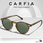 CARFIA Retro Polarized Sunglasses for Men UV400 Protection Handmade Acetate Round Frame CA5288L