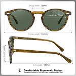 CARFIA Retro Polarized Sunglasses for Men UV400 Protection Handmade Acetate Round Frame CA5288L