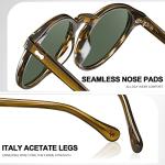 CARFIA Retro Polarized Sunglasses for Men UV400 Protection Handmade Acetate Round Frame CA5288L