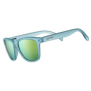 goodr Sunbathing with Wizards Polarized Sunglasses, Medium Sized (OG), Light Blue Translucent Frames with Gold Mirrored Reflective Lenses, UV400 Protection, No Slip, No Bounce