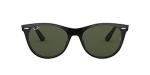 Ray-Ban Unisex RB2185 Wayfarer II Round Sunglasses, Black/G-15 Green, 55 mm