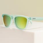 goodr Sunbathing with Wizards Polarized Sunglasses, Medium Sized (OG), Light Blue Translucent Frames with Gold Mirrored Reflective Lenses, UV400 Protection, No Slip, No Bounce