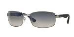 Ray-Ban RB3478 Rectangular Sunglasses, Gunmetal Frame/Blue Polarized Lens, 60 mm