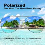 CARFIA Polarized Sunglasses for Women UV Protection Acetate Arms Silver Metal Frame Grey Gradient Lens CA3216