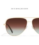 QUAY - Sunglasses for Men & Women, Polarized Aviator Lenses with UV Protection, Oversized Sunglasses (High Key Extra Large, Gold)