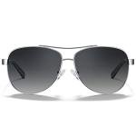 CARFIA Polarized Sunglasses for Women UV Protection Acetate Arms Silver Metal Frame Grey Gradient Lens CA3216