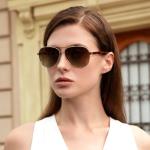 CARFIA Retro Trendy Pilot Sunglasses for Women Polarized UV Protection, Lightweight Outdoor Driving Lady Sunnies Metal Frame