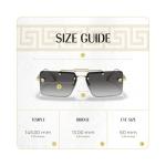 Versace VE2245 10028G 60MM Gold/Grey Gradient Rectangular Sunglasses for Women +BUNDLE with ACCESSORY EYEWEAR KIT
