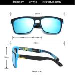DUBERY Classic Polarized Sunglasses for Men Women Retro 100% UV Protection Driving Sun Glasses D731,2Pack(Black/Blue+Black&Red/Red)