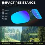 VATTER Kids Polarized Sports Sunglasses for Boys and Girls – UV400 Protection, Flexible Frame with Strap, Outdoor Eye Protection for Toddlers and Youth 816 black blue lense