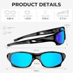VATTER Kids Polarized Sports Sunglasses for Boys and Girls – UV400 Protection, Flexible Frame with Strap, Outdoor Eye Protection for Toddlers and Youth 816 black blue lense
