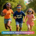 VATTER Kids Polarized Sports Sunglasses for Boys and Girls – UV400 Protection, Flexible Frame with Strap, Outdoor Eye Protection for Toddlers and Youth 816 black blue lense