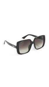 Gucci Women's Square Sunglasses, Black-Black-Grey, One Size