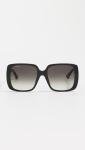 Gucci Women's Square Sunglasses, Black-Black-Grey, One Size