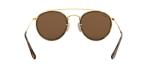 Ray-Ban Unisex RB3647N Double Bridge Round Sunglasses, Gold/Polarized B-15 Brown, 51 mm