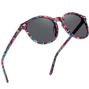 DUCO Polarized Sunglasses for Women Retro Round Women's Sunglasses Classic Vintage UV400 Shades DC1230