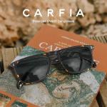 CARFIA Retro Polarized Sunglasses for Men UV Protection Hand-crafted Acetate Frame Fishing Golf Spectacles CA53572 Gray